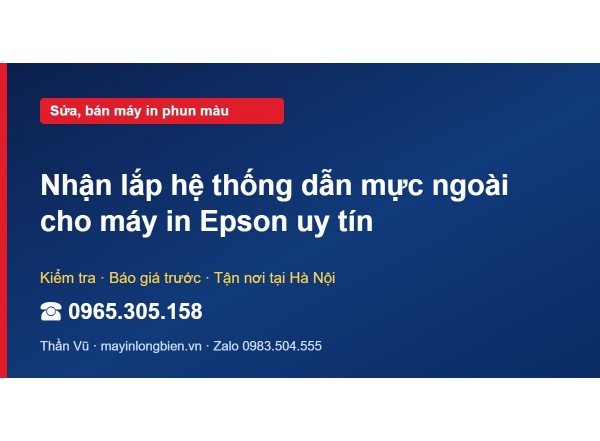 Nhận lắp hệ thống dẫn mực ngoài cho máy in Epson uy tín
