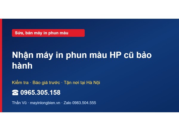 Nhận máy in phun màu HP cũ bảo hành