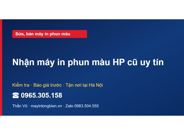 Nhận máy in phun màu HP cũ uy tín