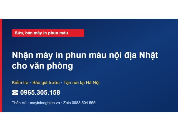 Nhận máy in phun màu nội địa Nhật cho văn phòng