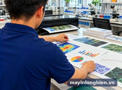 In poster hội nghị khoa học sọc, lệch màu biểu đồ: ghép A3