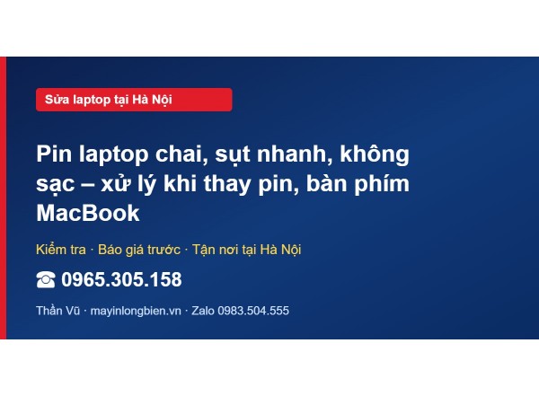 Pin laptop chai, sụt nhanh, không sạc – xử lý khi thay pi…