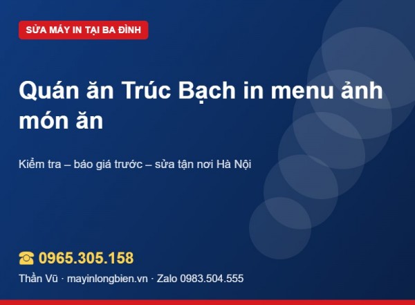 Máy in menu quán ăn bị ám màu, món ăn kém hấp dẫn
