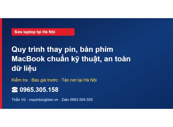 Quy trình thay pin, bàn phím MacBook chuẩn kỹ thuật, an t…