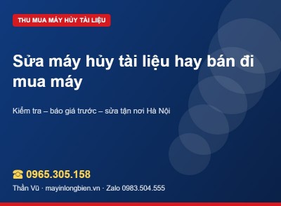 Sửa hay bán máy hủy tài liệu cũ: cách quyết định | Thần Vũ