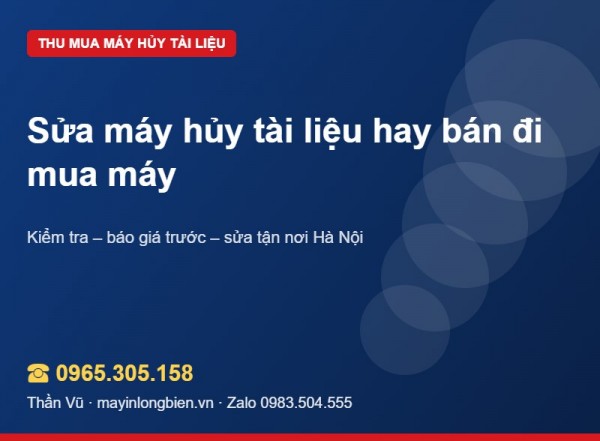 Sửa hay bán máy hủy tài liệu cũ: cách quyết định | Thần Vũ