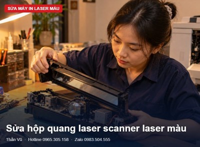 Sửa hộp quang laser màu: mất màu, vệt trắng dọc | Thần Vũ