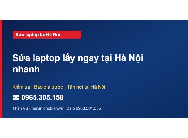 Sửa laptop lấy ngay tại Hà Nội nhanh