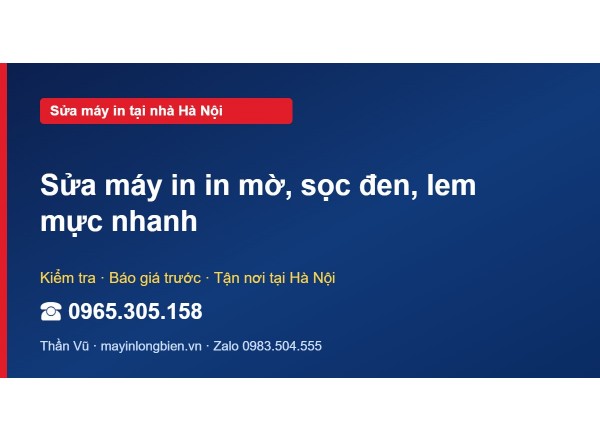 Sửa máy in in mờ, sọc đen, lem mực nhanh