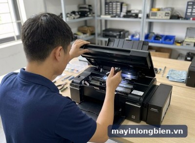 Sửa Epson L800 tại Long Biên: nháy đèn, in lệch, mực thải