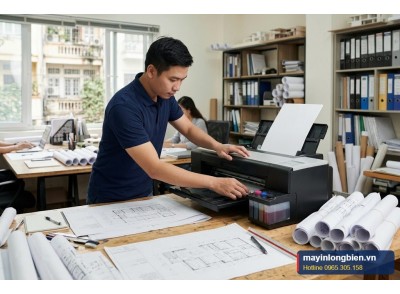 Sửa máy in phun A3 in bản vẽ kiến trúc | Thần Vũ