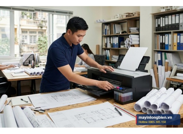 Sửa máy in phun A3 in bản vẽ kiến trúc | Thần Vũ