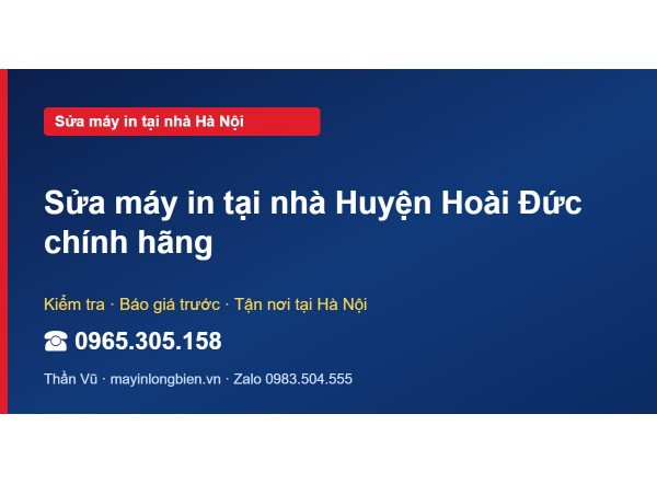 Sửa máy in tại nhà Huyện Hoài Đức chính hãng