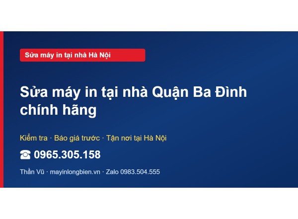 Sửa máy in tại nhà Quận Ba Đình chính hãng