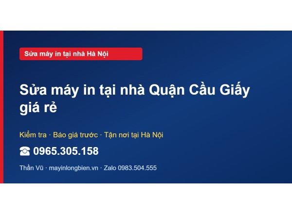 Sửa máy in tại nhà Quận Cầu Giấy giá rẻ