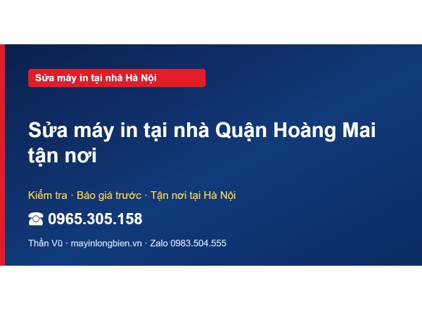 Sửa máy in tại nhà Quận Hoàng Mai tận nơi