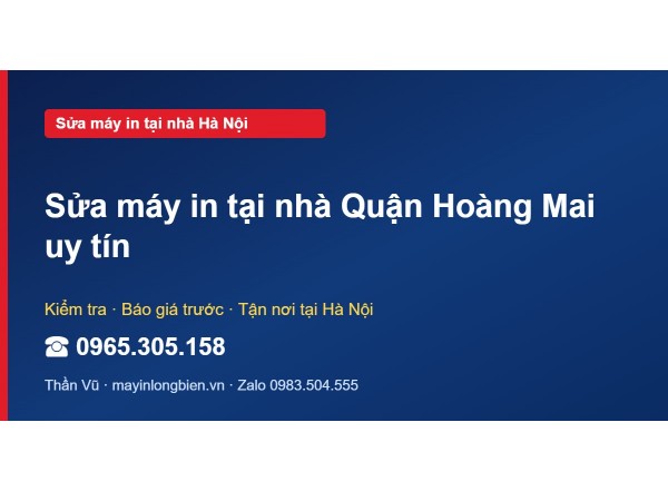 Sửa máy in tại nhà Quận Hoàng Mai uy tín