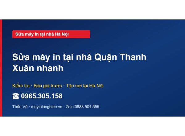 Sửa máy in tại nhà Quận Thanh Xuân nhanh