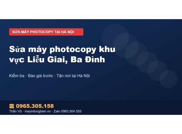 Sửa máy photocopy khu vực Liễu Giai, Ba Đình
