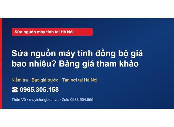 Sửa nguồn máy tính đồng bộ giá bao nhiêu? Bảng giá tham khảo