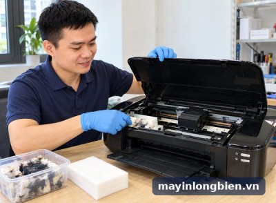 Thay pad mực thải máy in phun: dấu hiệu tràn, lắp hộp ngoài