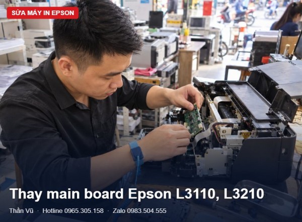Thay main Epson L3110, L3210: dấu hiệu, lưu ý | Thần Vũ