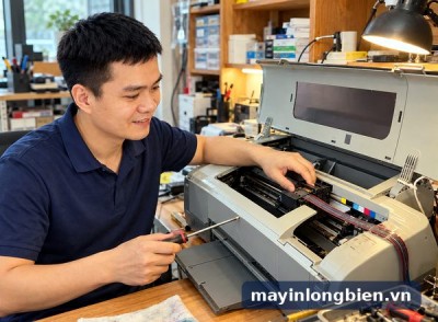 Thay motor CR Epson L1800, 1390: kêu kịch, nháy 2 đèn