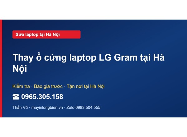 Thay ổ cứng laptop LG Gram tại Hà Nội