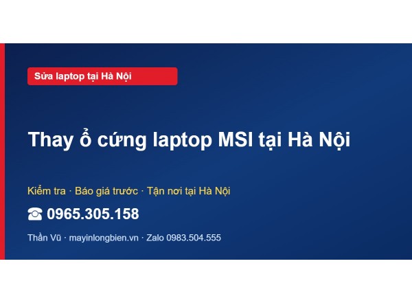 Thay ổ cứng laptop MSI tại Hà Nội