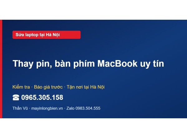 Thay pin, bàn phím MacBook uy tín