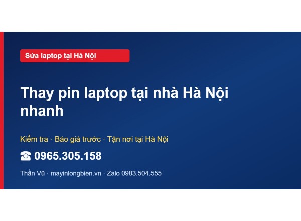 Thay pin laptop tại nhà Hà Nội nhanh