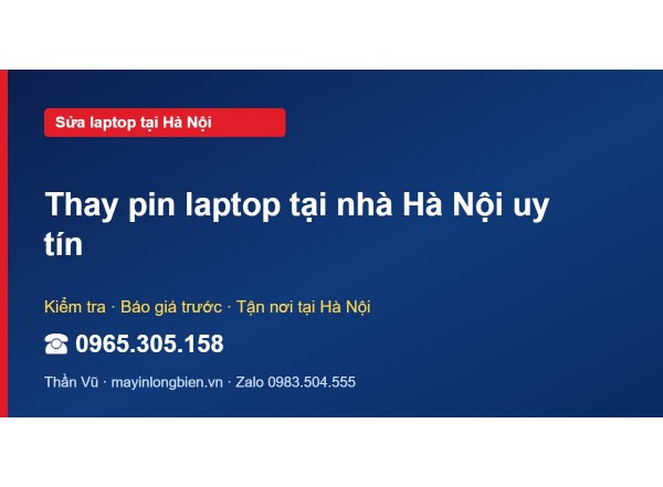 Thay pin laptop tại nhà Hà Nội uy tín