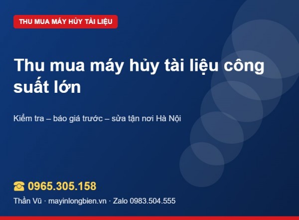 Thu mua máy hủy công suất lớn cũ | Thần Vũ