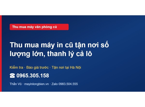 Thu mua máy in cũ tận nơi số lượng lớn, thanh lý cả lô