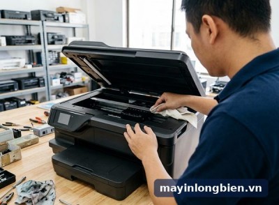 Thước encoder HP OfficeJet bẩn: in nhòe đôi, cách vệ sinh