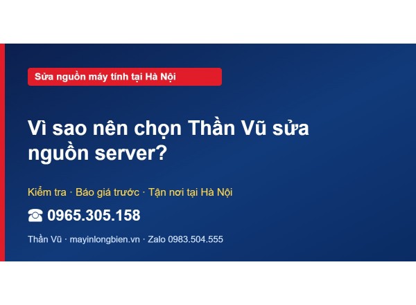 Vì sao nên chọn Thần Vũ sửa nguồn server?