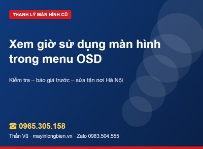 Xem giờ sử dụng màn hình trong menu OSD | Thần Vũ