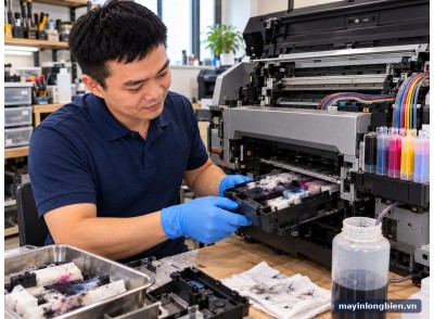 Xử lý tràn mực thải máy in Mỹ Đình, Cầu Giấy