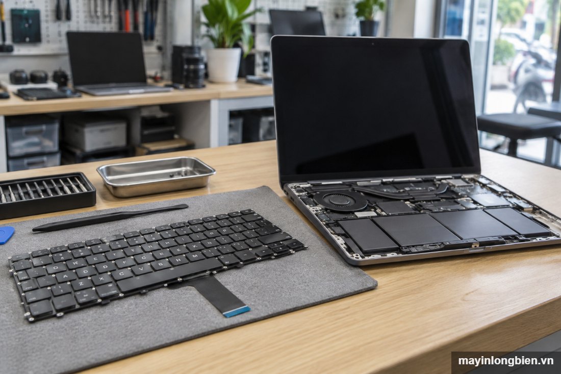 Bàn phím laptop thay thế đặt cạnh máy