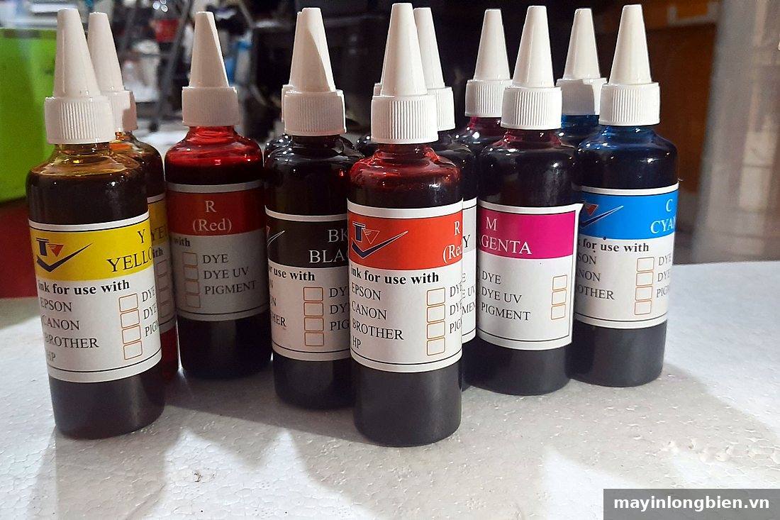 Bộ chai mực dye 100ml nhiều màu cho máy in phun