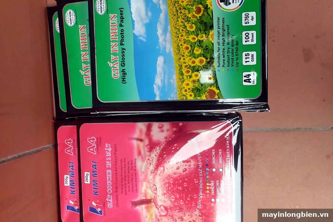 Giấy in còn nguyên bao, nên để nơi khô ráo
