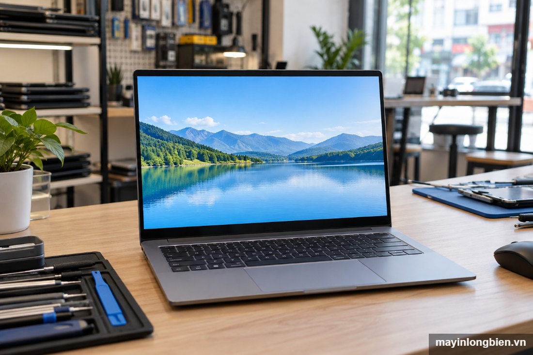Laptop sau khi sửa màn hình hiển thị rõ Laptop sau khi sửa màn hình hiển thị rõ
