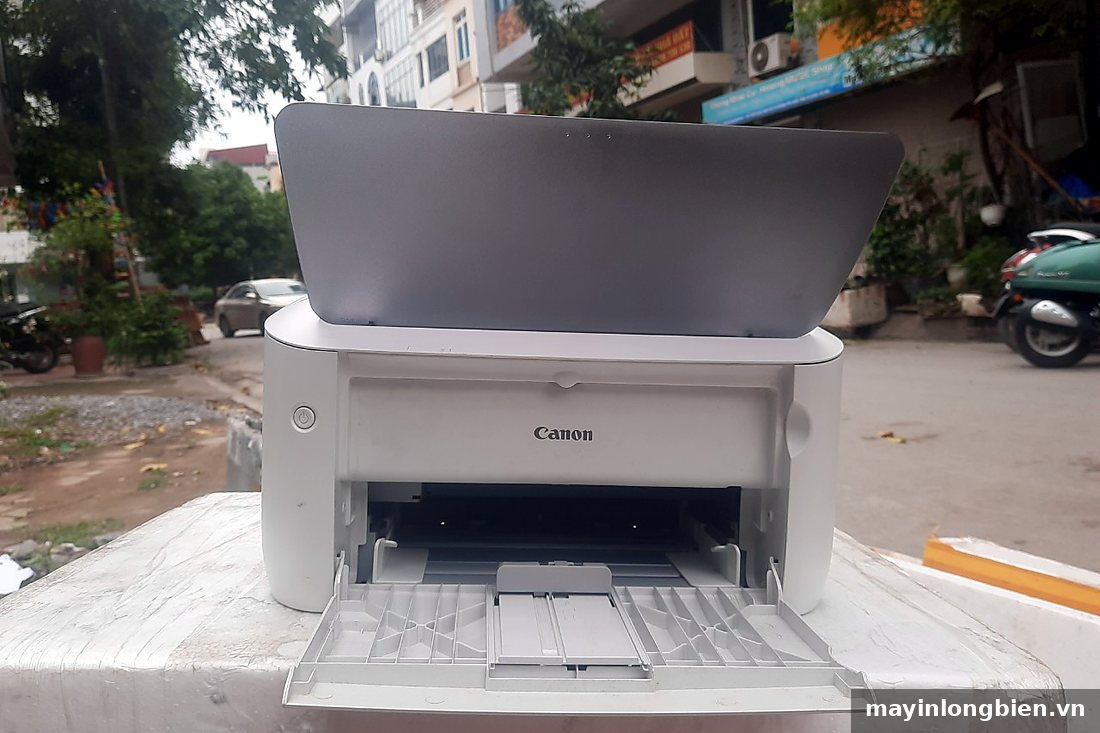 Máy in Canon mở khay giấy kiểm tra khi không in được PDF