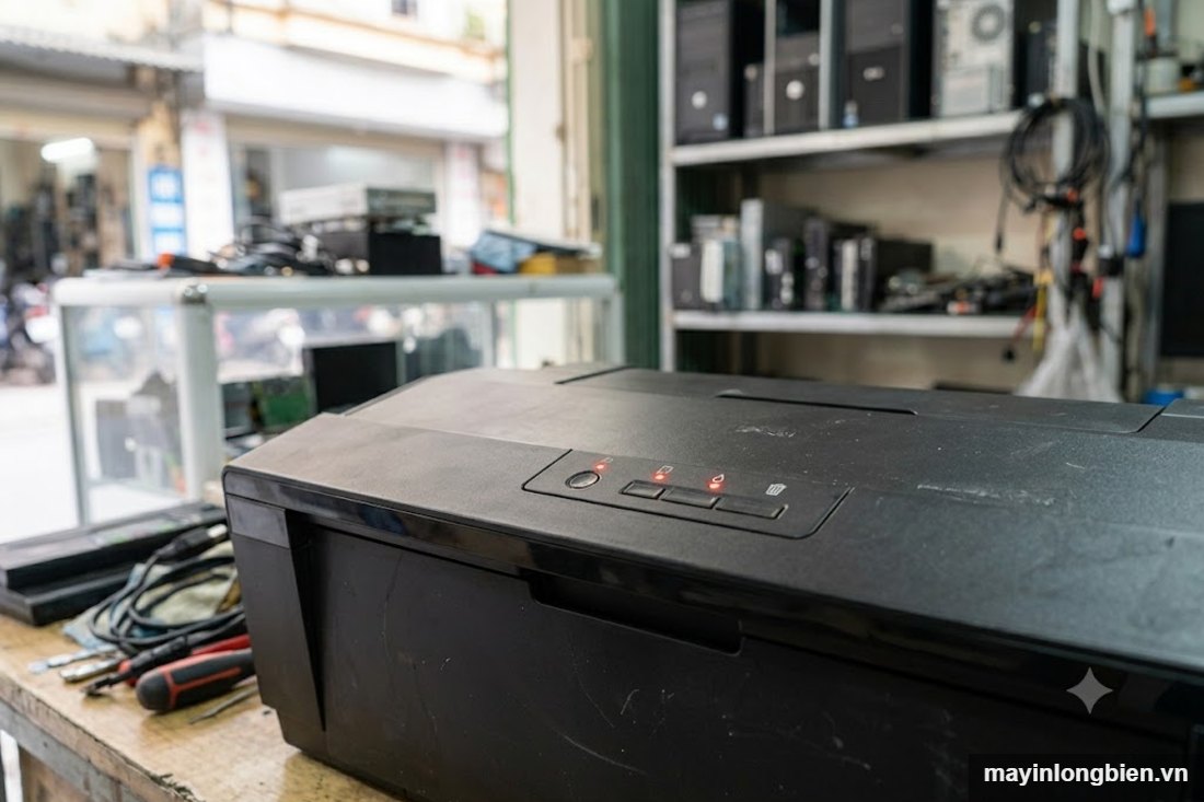 Máy in Epson A3 nháy hai đèn đỏ