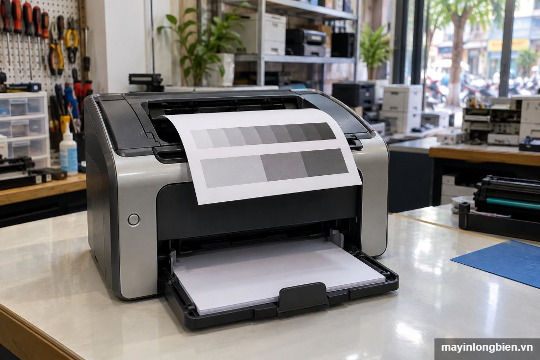 Máy in HP P1005 in thử sau khi thay hộp mực