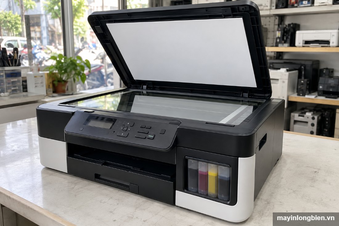 Mở nắp scan máy in Brother T700W Mở nắp scan máy in Brother T700W