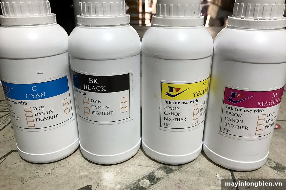 Mực nước bốn màu của máy in phun bình mực liền Mực nước bốn màu của máy in phun bình mực liền